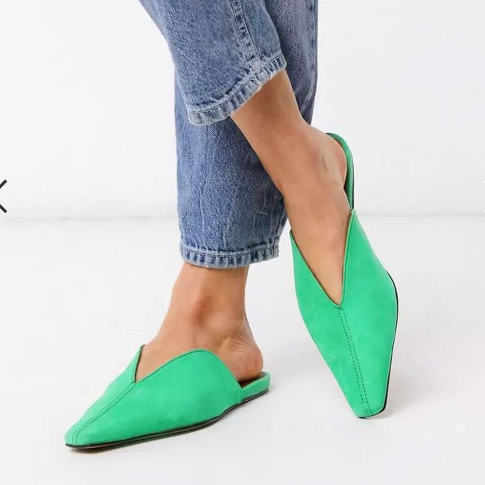 FIRM 💚Emerald suede mules ASOS Premium